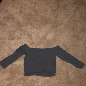 Grey Hollister off the shoulder crop top